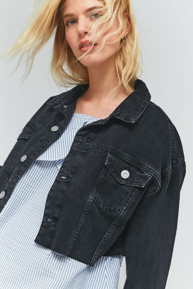 Urban outfitters on sale cropped denim jacket