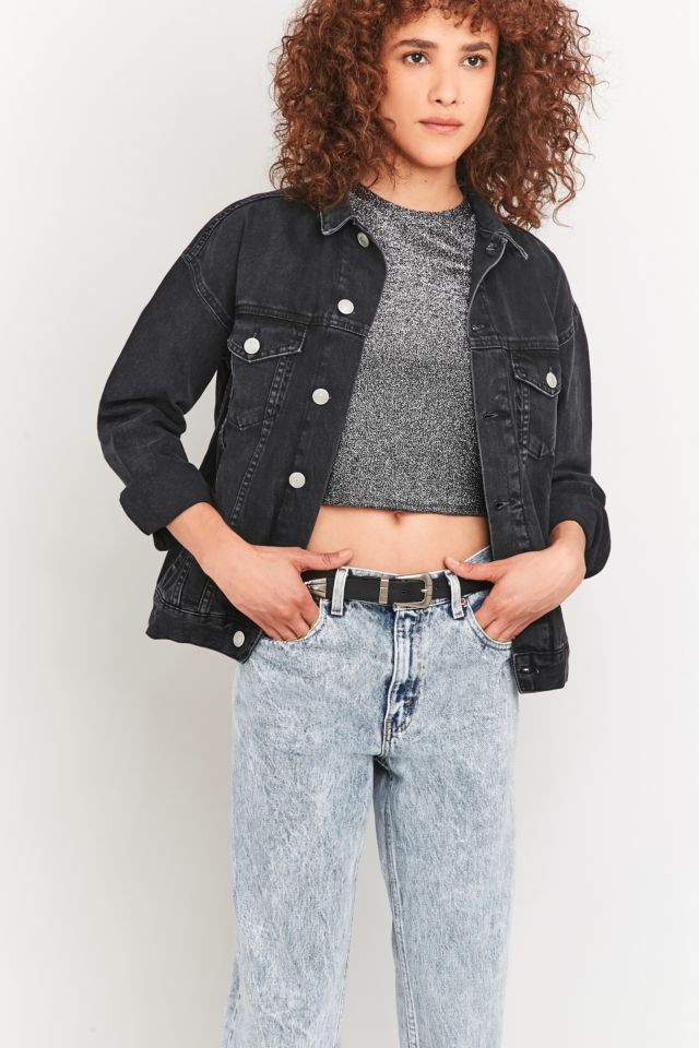 Black denim outlet jacket urban outfitters