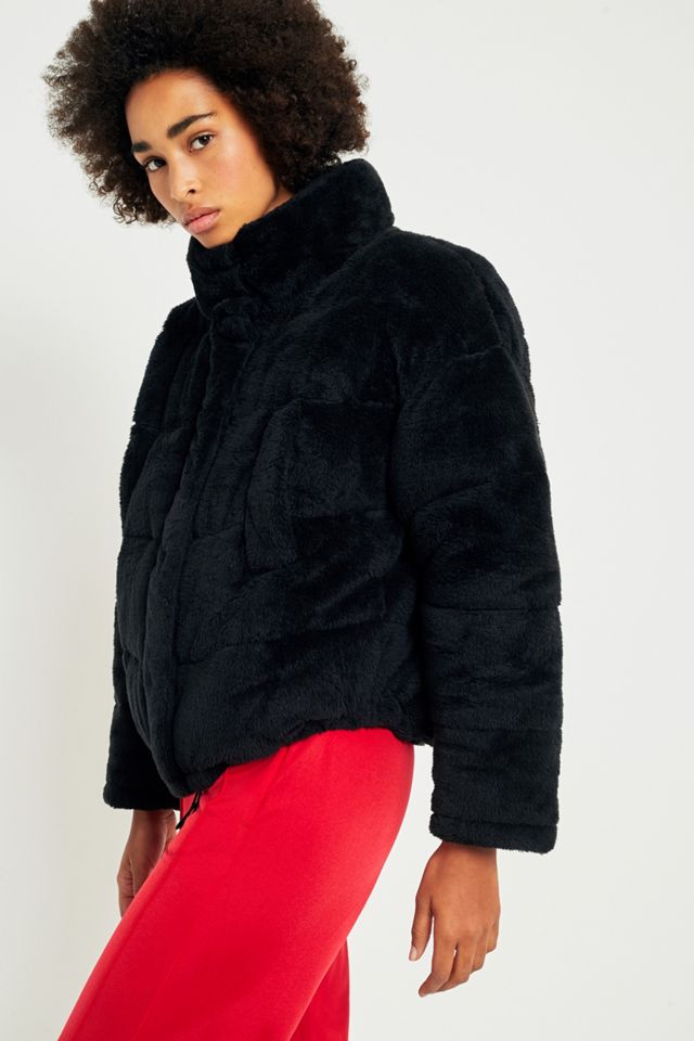 Light Before Dark Black Teddy Puffer Jacket #1