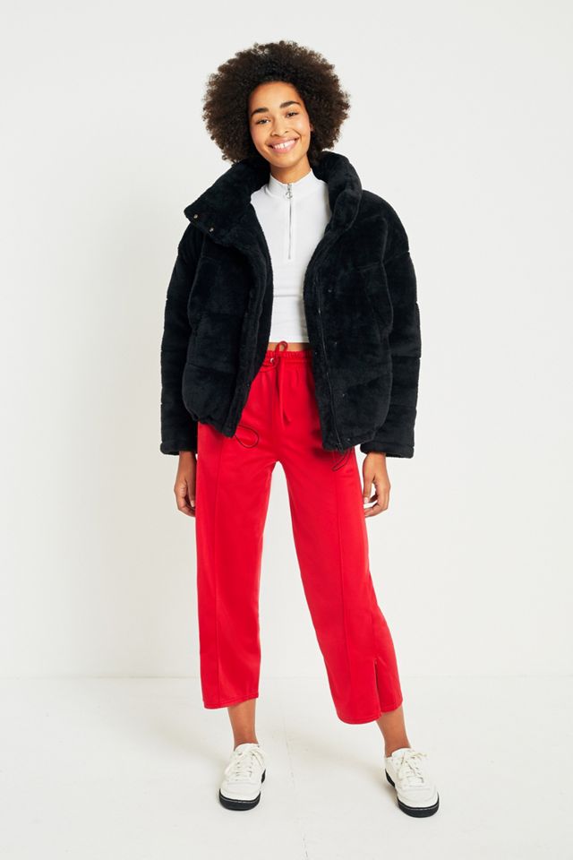 Light Before Dark Black Teddy Puffer Jacket #2