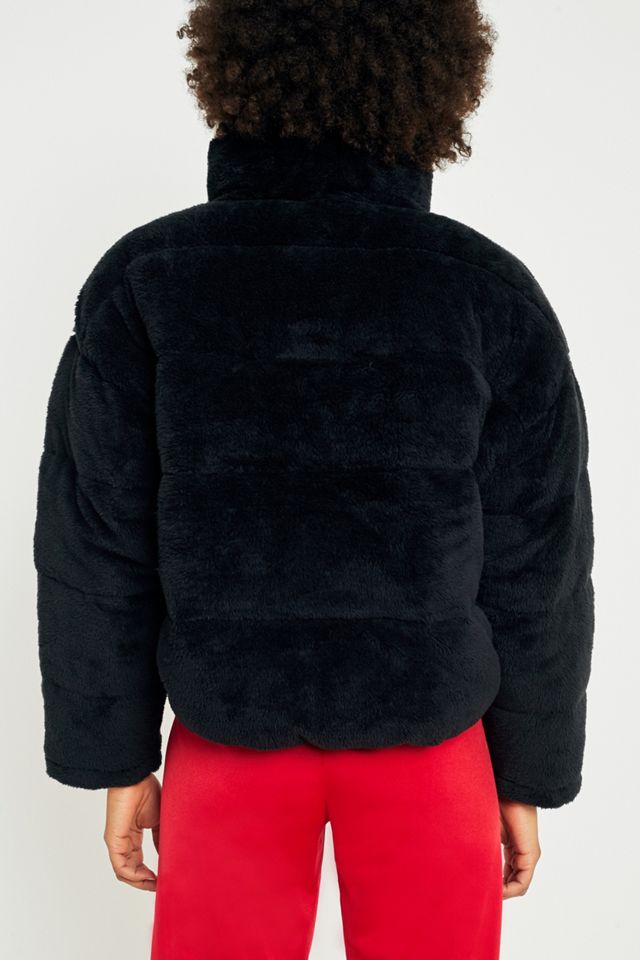 Light Before Dark Black Teddy Puffer Jacket #4