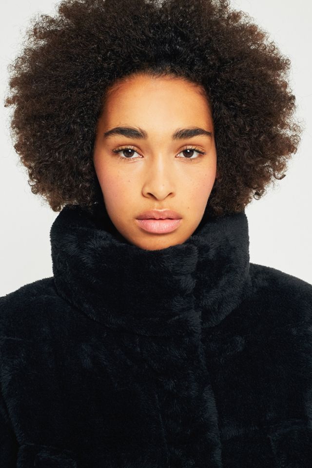 Light Before Dark Black Teddy Puffer Jacket #5