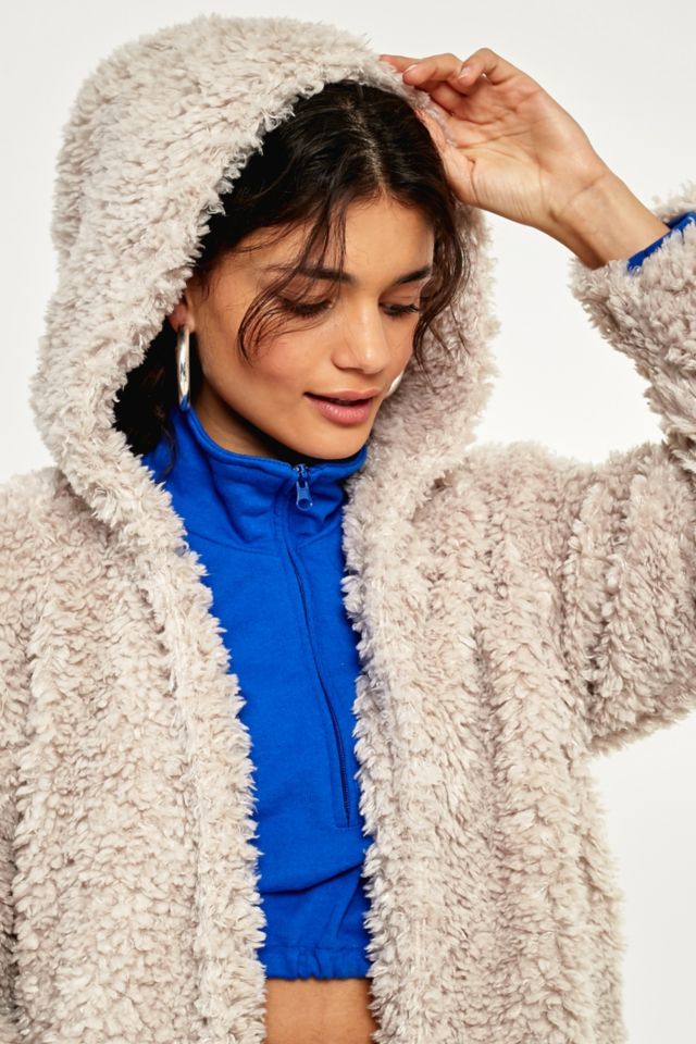 Light Before Dark Oatmeal Hooded Teddy Jacket Urban Outfitters DE