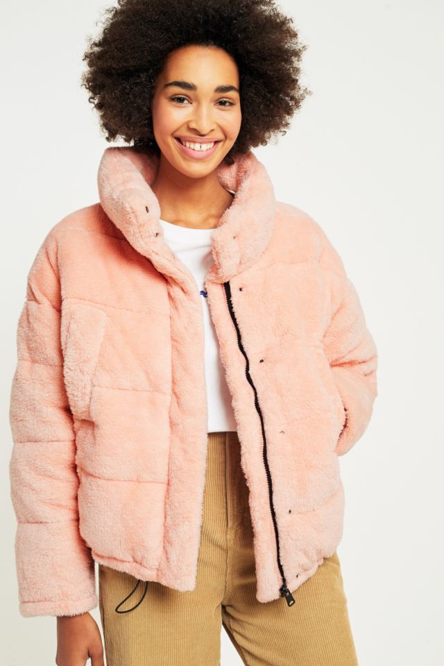 Urban outfitters 2025 pink teddy jacket