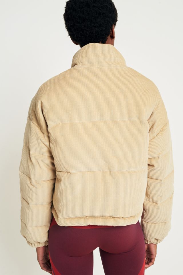 Light Before Dark Sand Corduroy Cropped Puffer Jacket Urban Outfitters FR