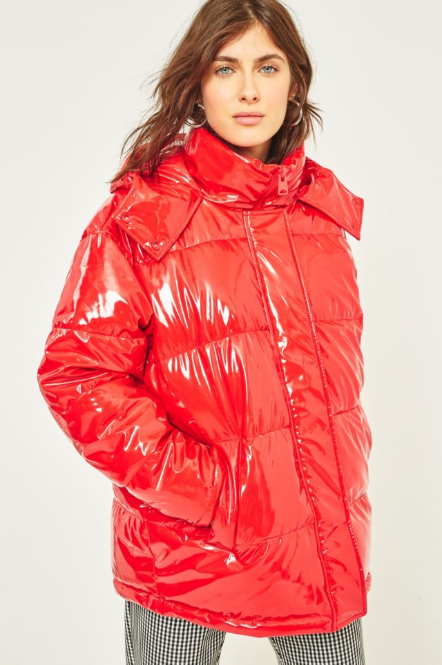 Red on sale vinyl puffer