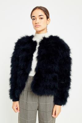 Urban outfitters black fur on sale jacket