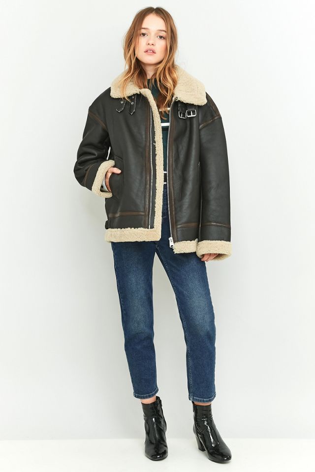Light Before Dark Sheepskin and Brown Leather Jacket #2