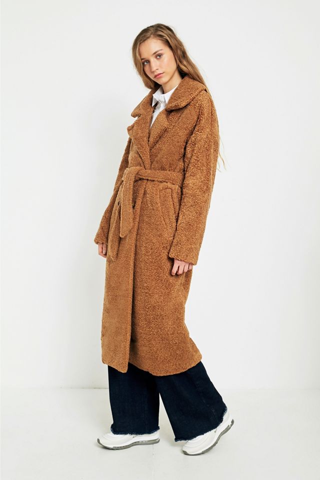 Light Before Dark Camel Belted Teddy Coat #2