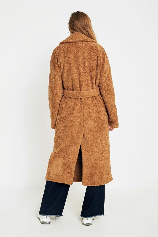Light Before Dark Camel Belted Teddy Coat #4