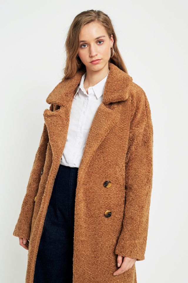 Light Before Dark Camel Belted Teddy Coat #5