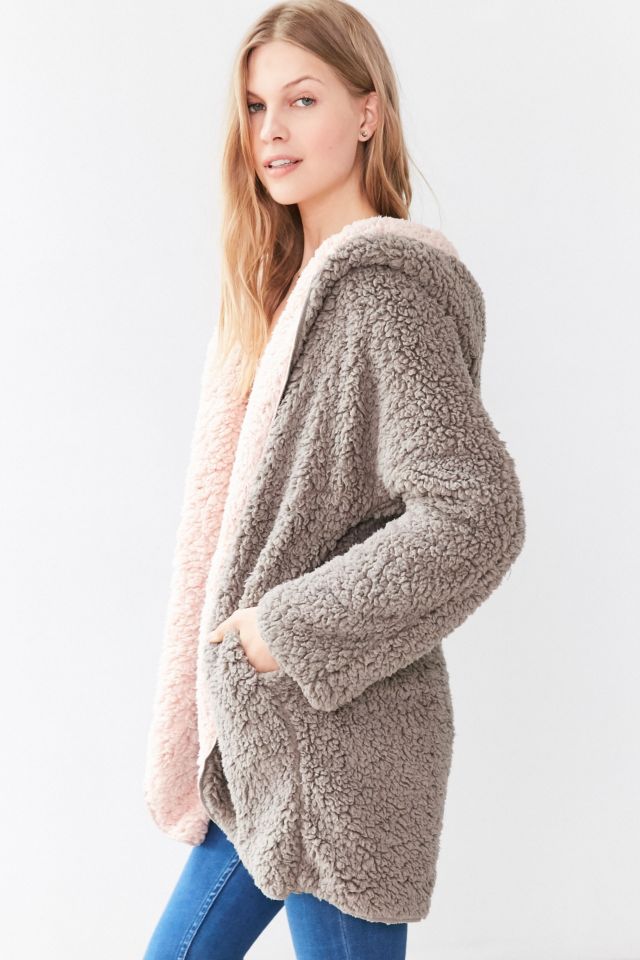 Urban outfitters pink teddy on sale jacket