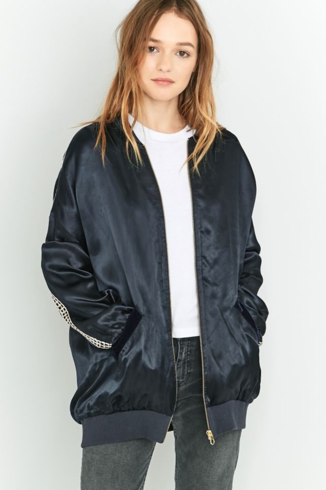 Light Before Dark Blossom Velvet Baseball Bomber Jacket