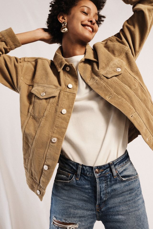 Tan corduroy hot sale jacket womens