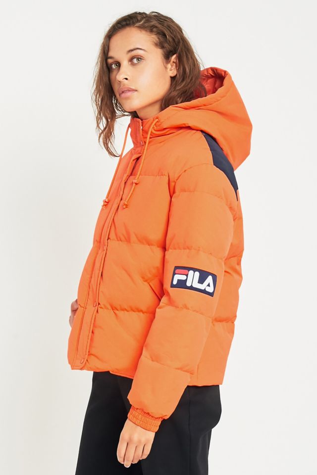 Fila orange puffer discount jacket