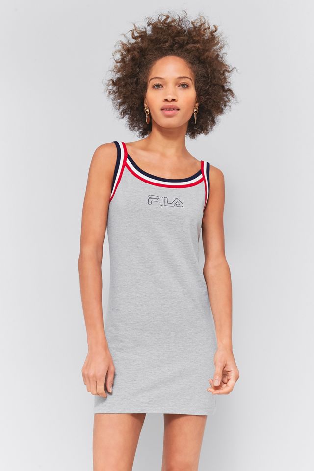 FILA Festival Grey Striped Slip Dress #1