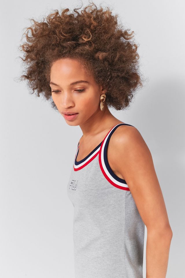 FILA Festival Grey Striped Slip Dress #2