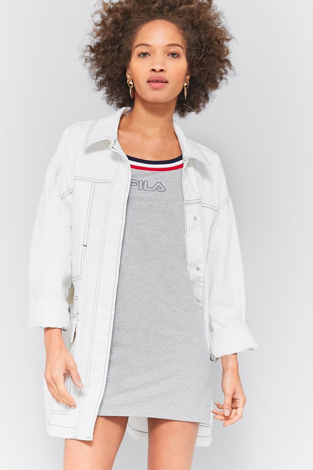 FILA Festival Grey Striped Slip Dress #4