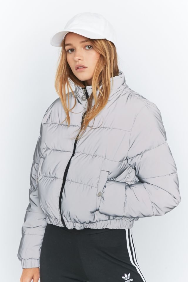 Fila reflective cropped sales puffer jacket