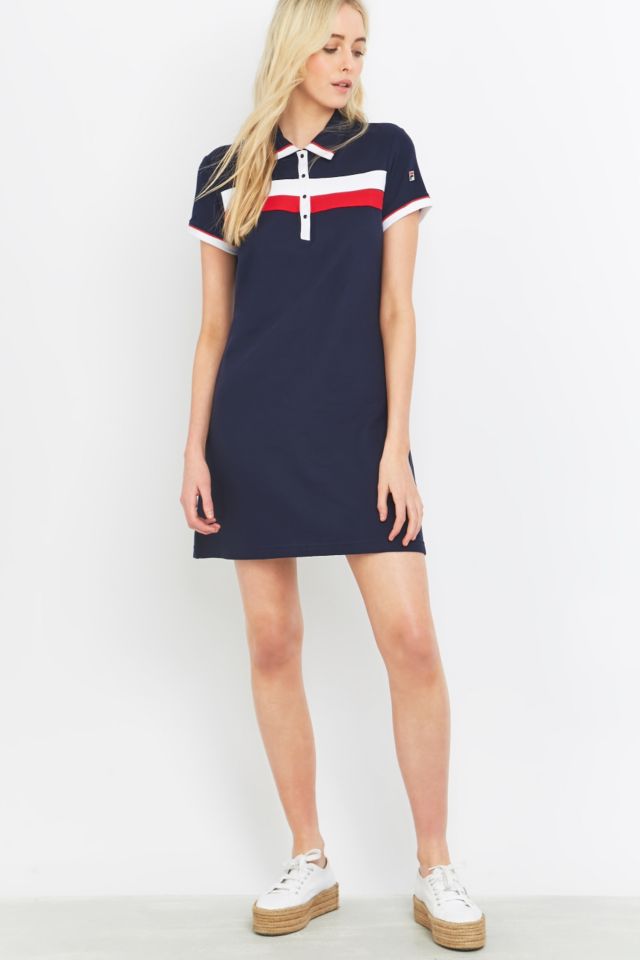 Personas con discapacidad auditiva Entrelazamiento A la meditación UO Exclusive Fila Serena Navy Polo Dress | Urban Outfitters FR