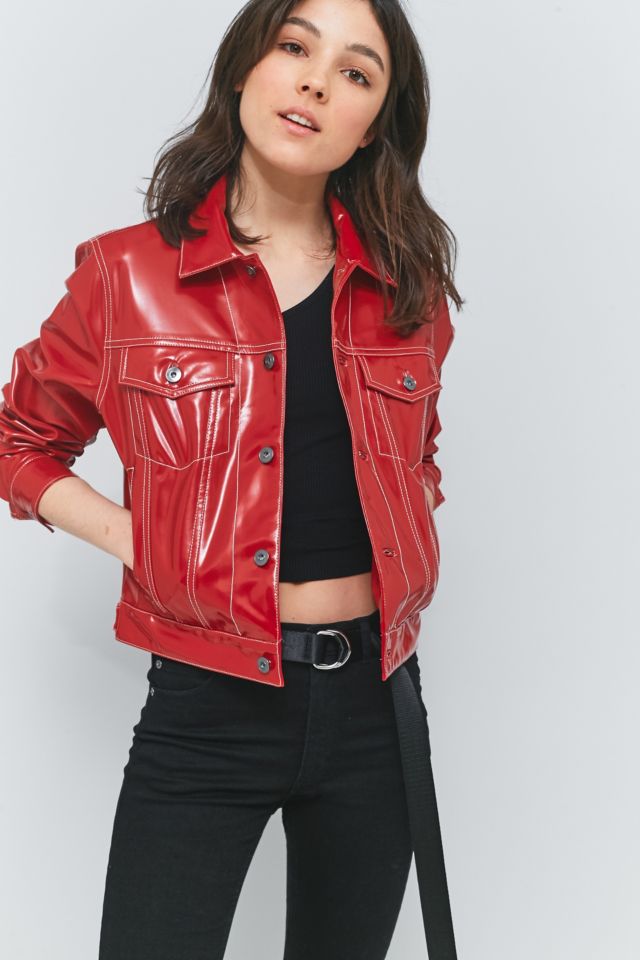 Vinyl hot sale jacket womens