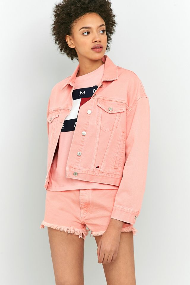Tommy Jeans '90s Girlfriend Trucker Pink Denim Jacket #1