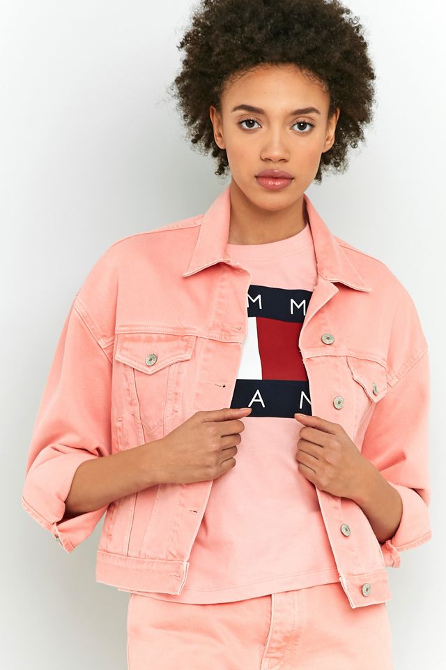 Tommy Jeans '90s Girlfriend Trucker Pink Denim Jacket #3