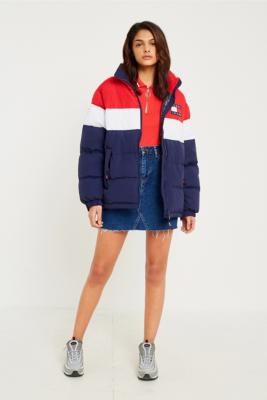 jacket red white blue