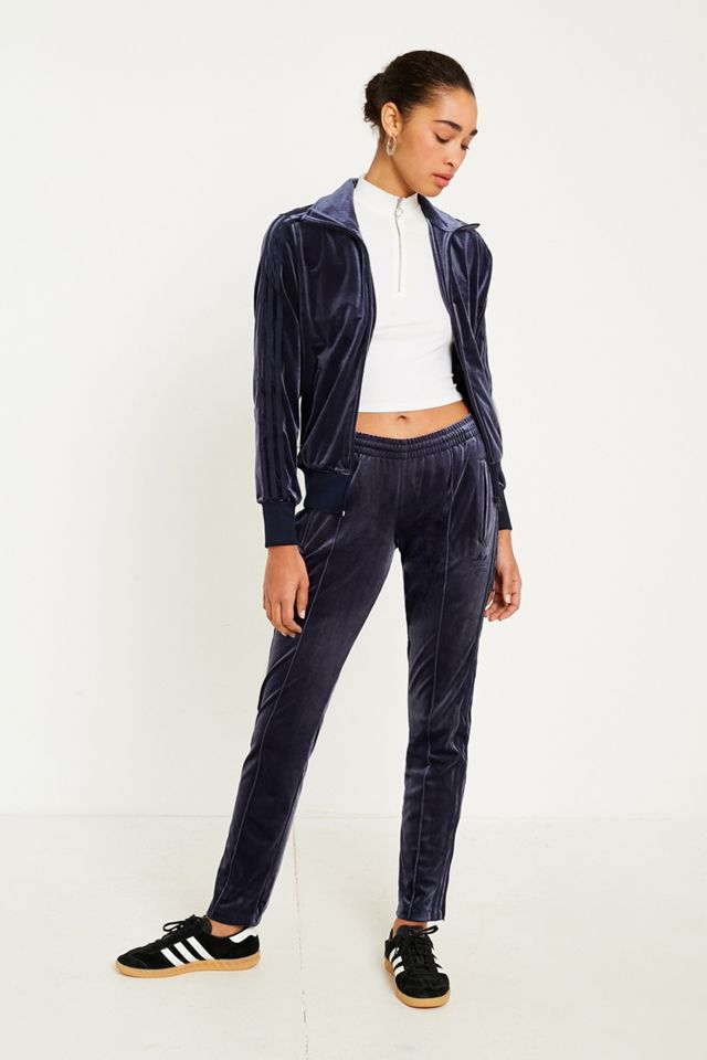 adidas Originals 3-Stripe Navy Velvet Track Jacket #2