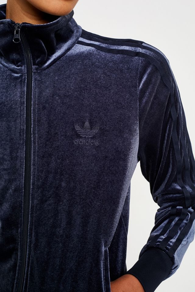 adidas Originals 3-Stripe Navy Velvet Track Jacket #3