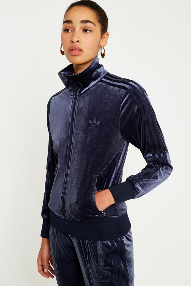 adidas originals firebird track top in navy velvet