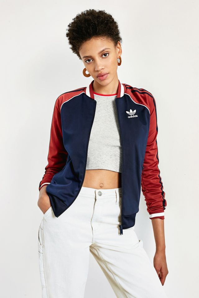 Adidas windbreaker red blue white hotsell