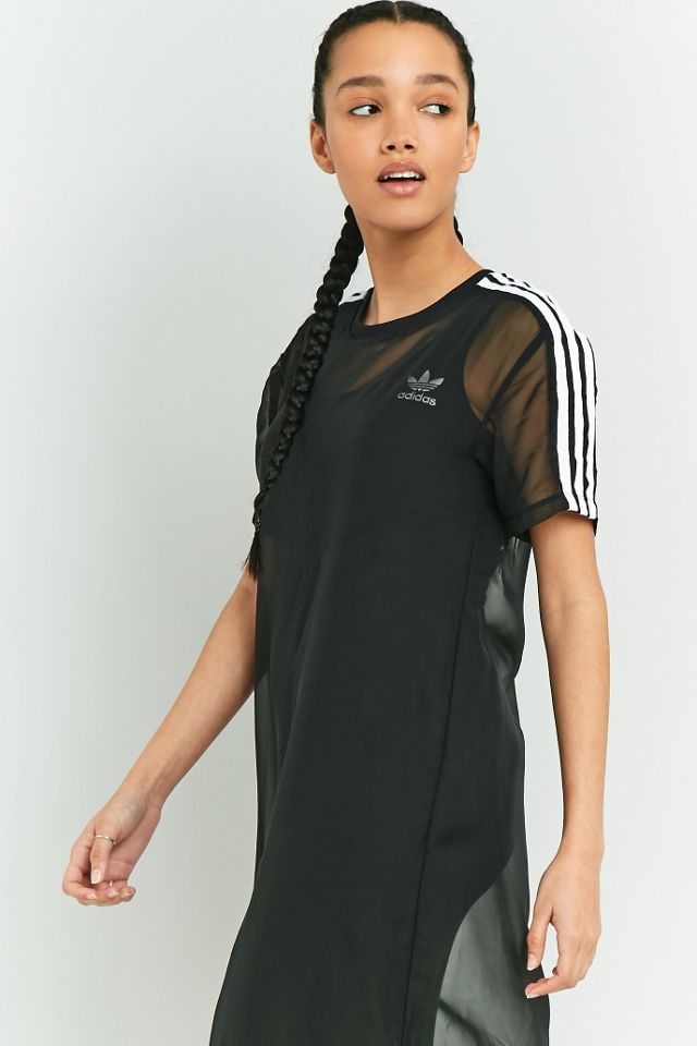 adidas Originals 3 Stripe Sheer Midi Abito #2