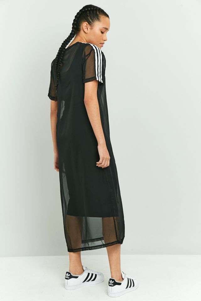 adidas Originals 3 Stripe Sheer Midi Abito #3
