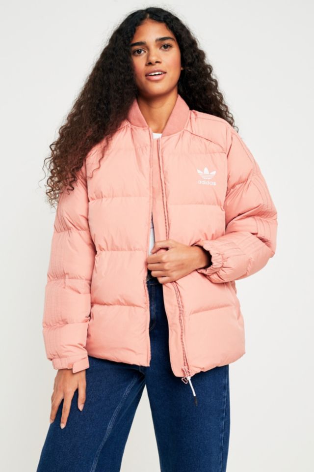 Adidas puffer jacket pink best sale