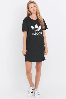adidas Originals Black Trefoil T-shirt Dress | Urban Outfitters UK