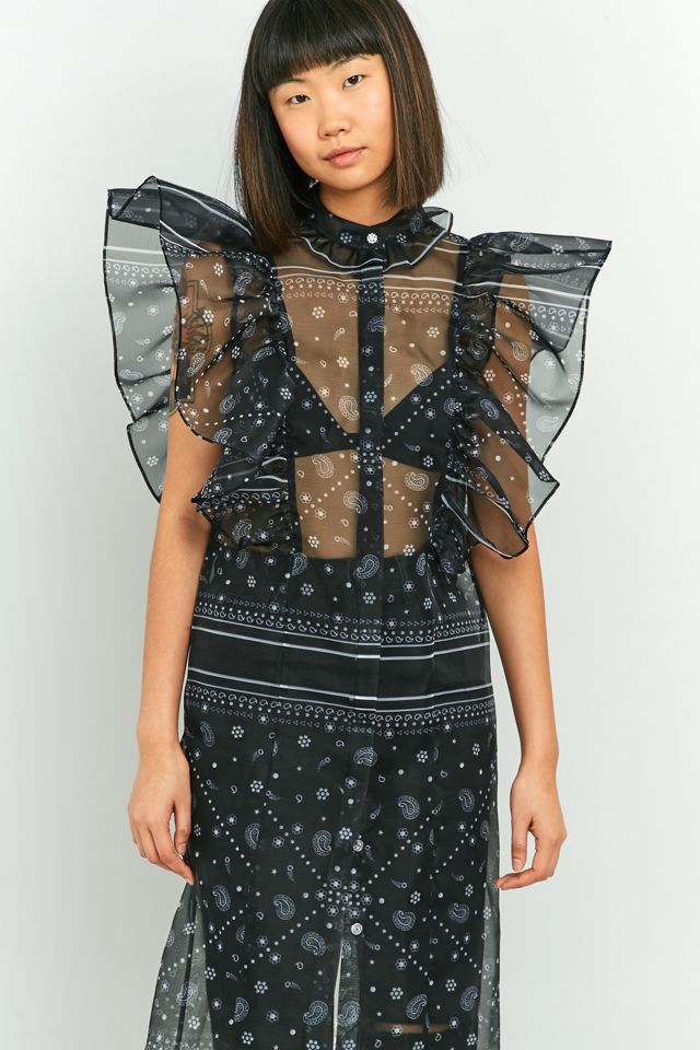 Fleamadonna Bandana Sheer Ruffle Sleeve Dress #1
