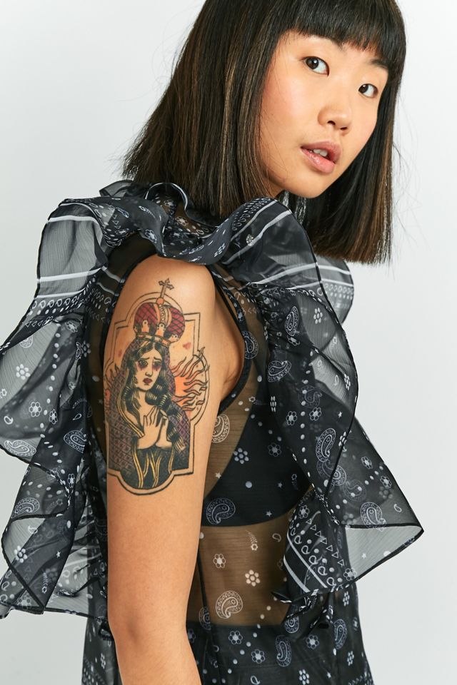 Fleamadonna Bandana Sheer Ruffle Sleeve Dress #2
