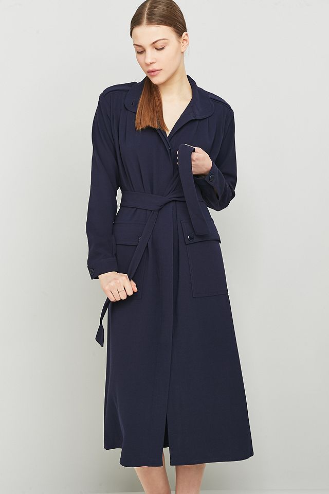 Rodebjer Odessa Navy Coat | Urban Outfitters UK