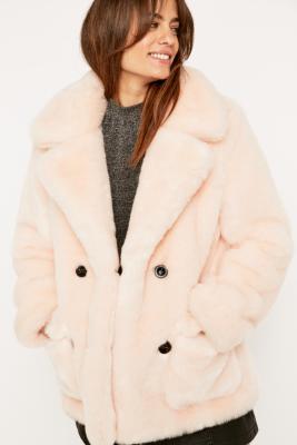 urban outfitters pink fur jacket