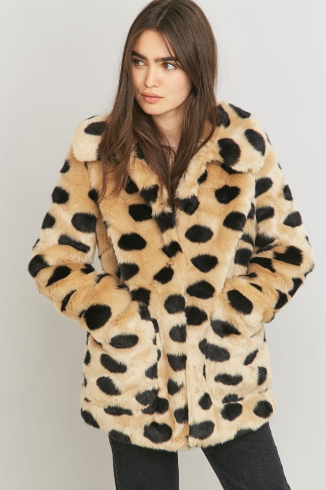 [kate spade] polka dot faux fur coatfauxfu