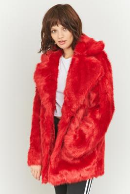 jakke red fur coat