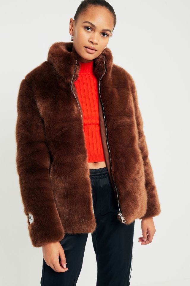 Jakke Penny Brown Faux Fur Puffa Jacket | Urban Outfitters UK