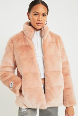 urban outfitters pink fur jacket