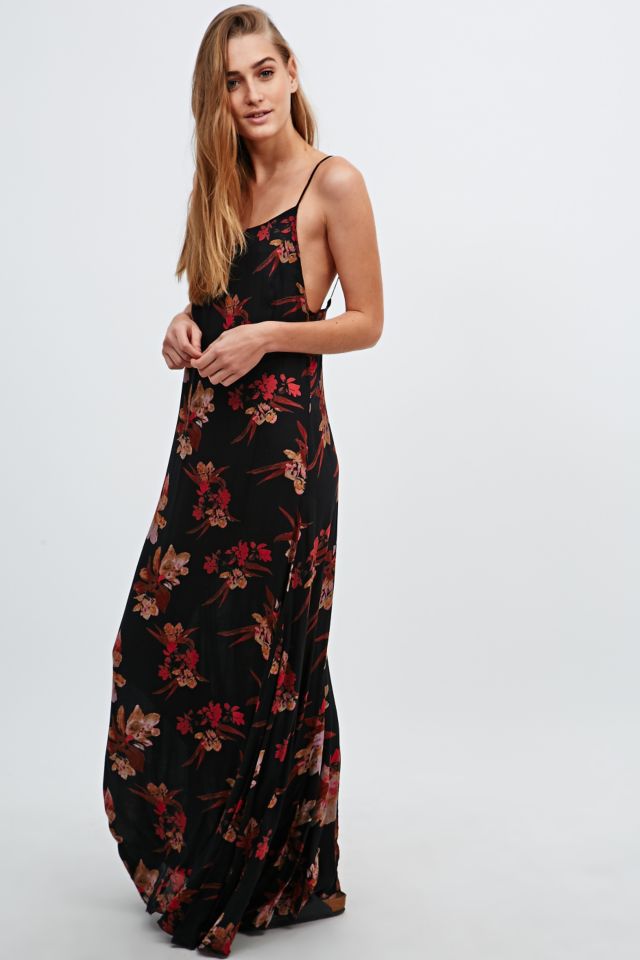 Free People Floral Maxi Dress in Black | Urban Outfitters UK