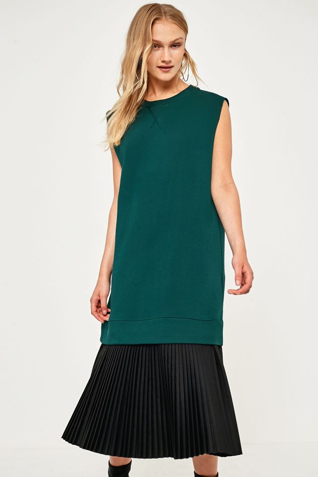 MM6 Sleeveless Pleated Sweatshirt Dress | Urban Outfitters UK