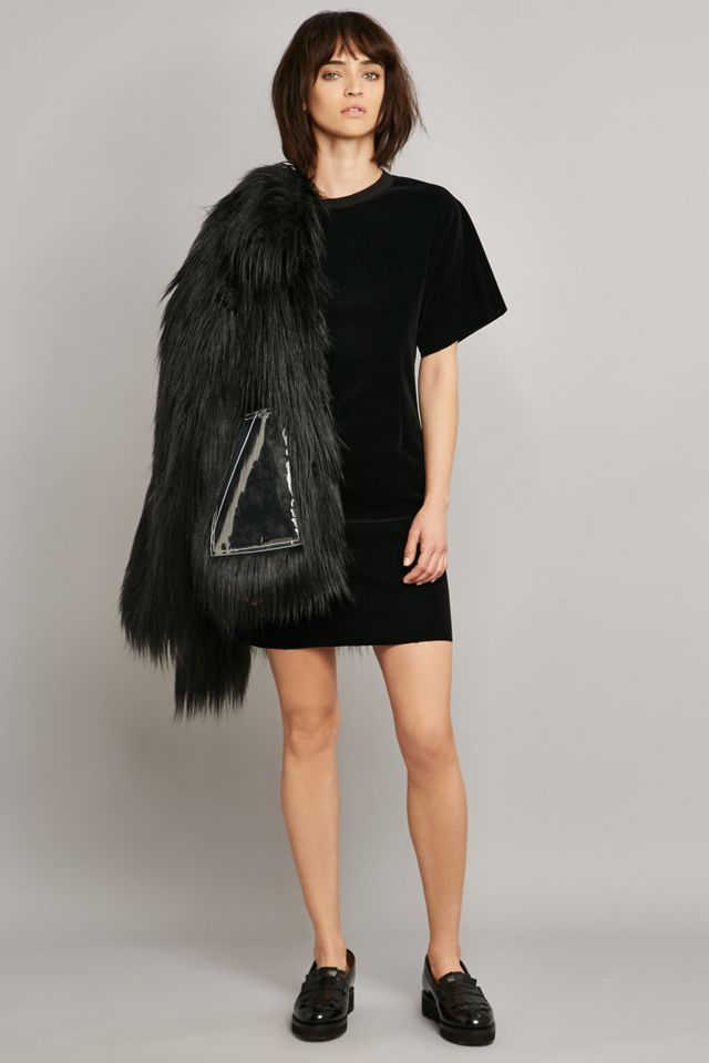 MM6 Abito felpa in velluto nero floccato #1