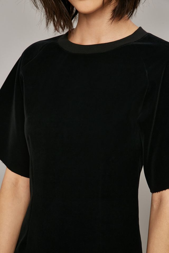 MM6 Abito felpa in velluto nero floccato #2