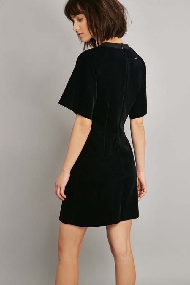 MM6 Abito felpa in velluto nero floccato #3