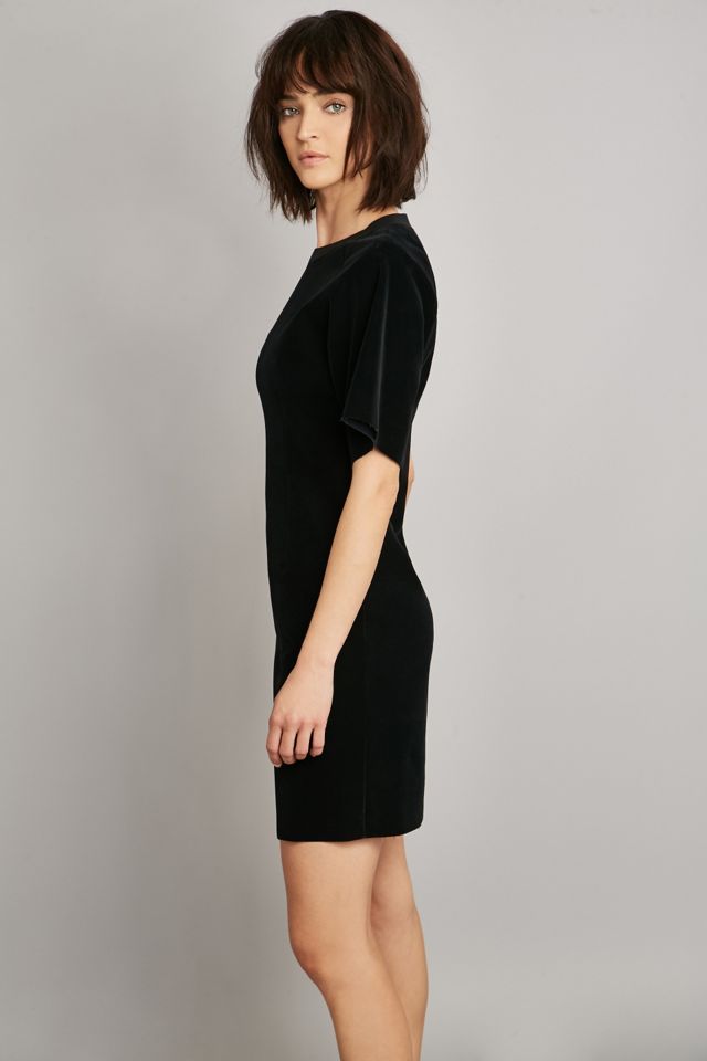 MM6 Abito felpa in velluto nero floccato #4